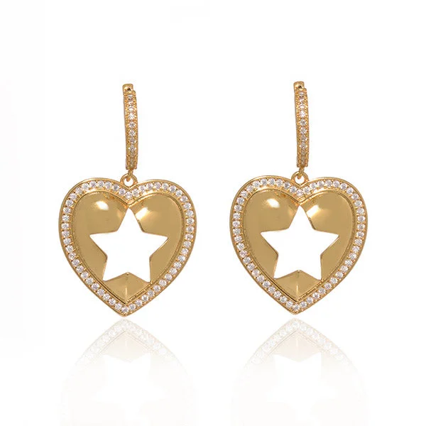 women's crystal hoop earrings -Wish Upon A Star Earring