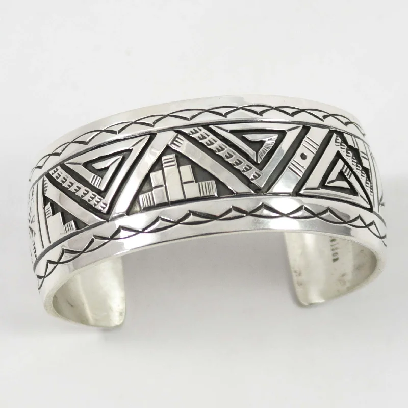 women's diamond bangles -Silver Overlay Cuff