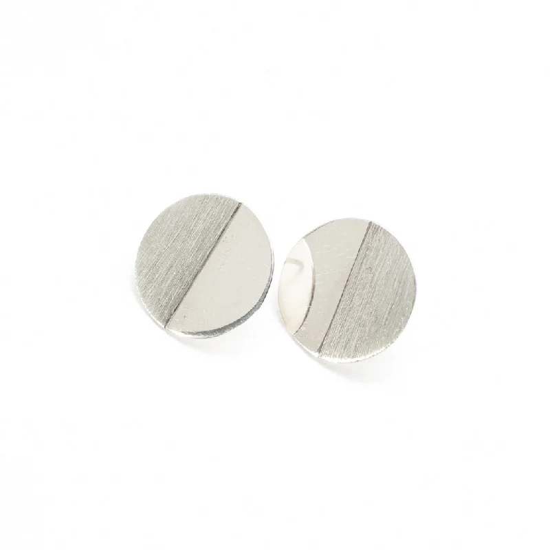 women's heart-shaped earrings -Silver Round Zoey Studs