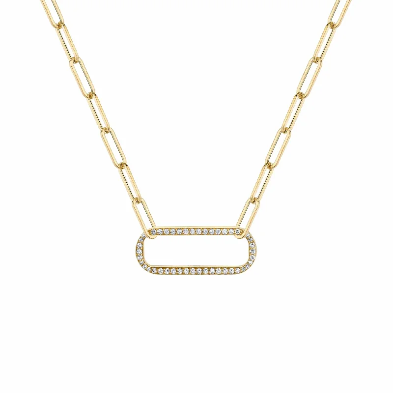 women's double-strand necklaces -Pave Singleton Necklace