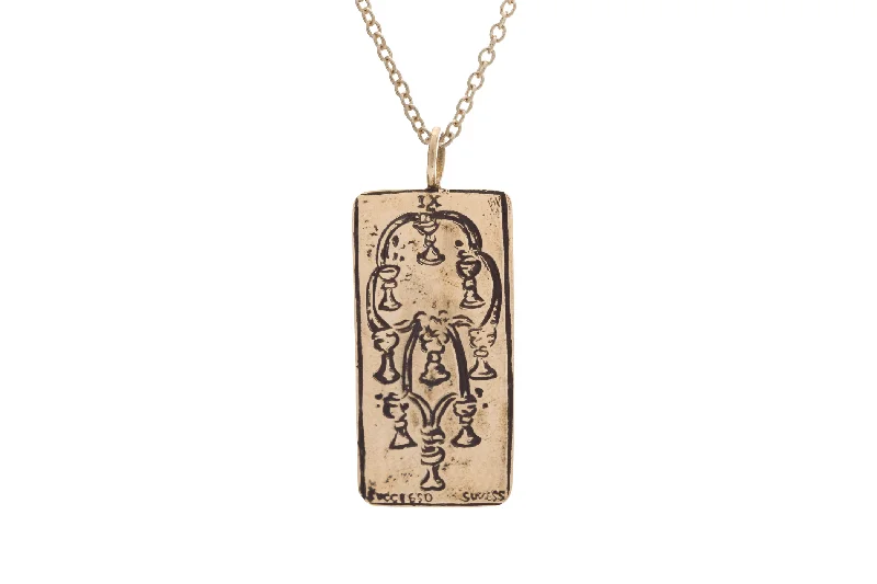 women's chunky necklaces -Nine of Cups Tarot Card Necklace