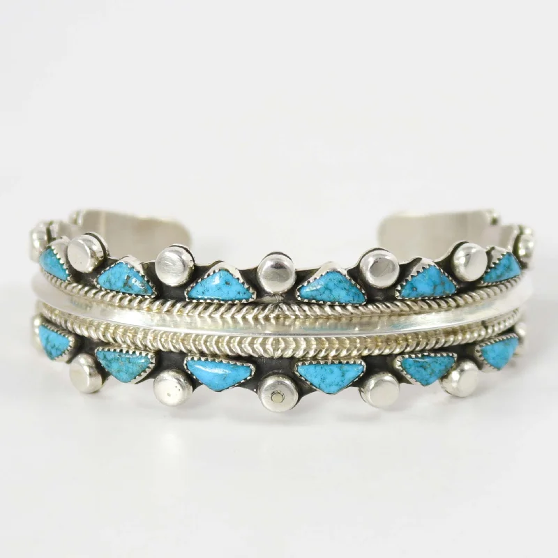 women's stretchable bangles -Kingman Turquoise Cuff