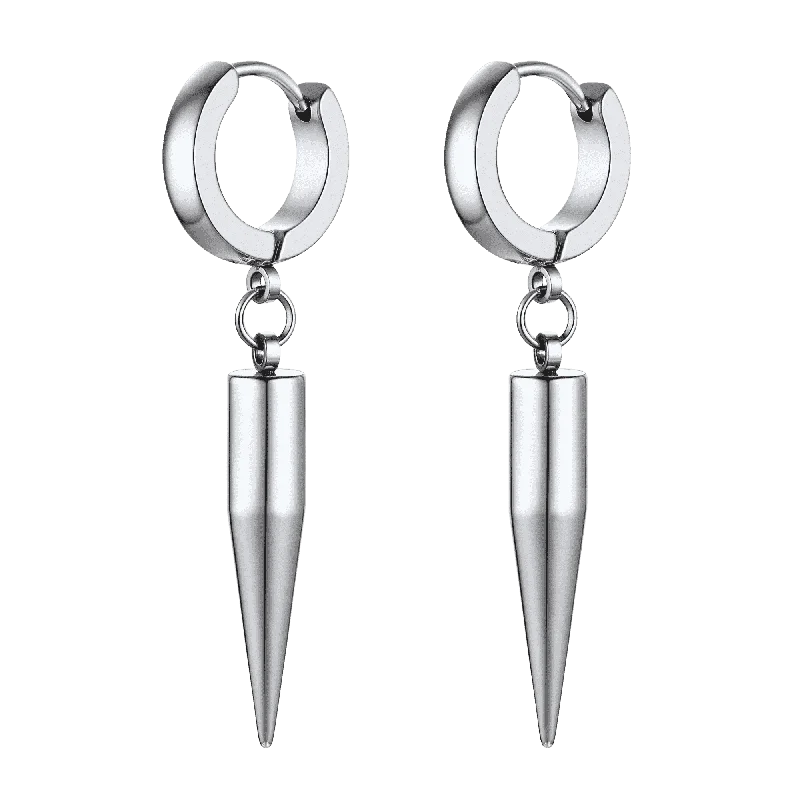 women's chunky hoop earrings -Punk Long Spike Dangle Hoop Earrings For Men Women