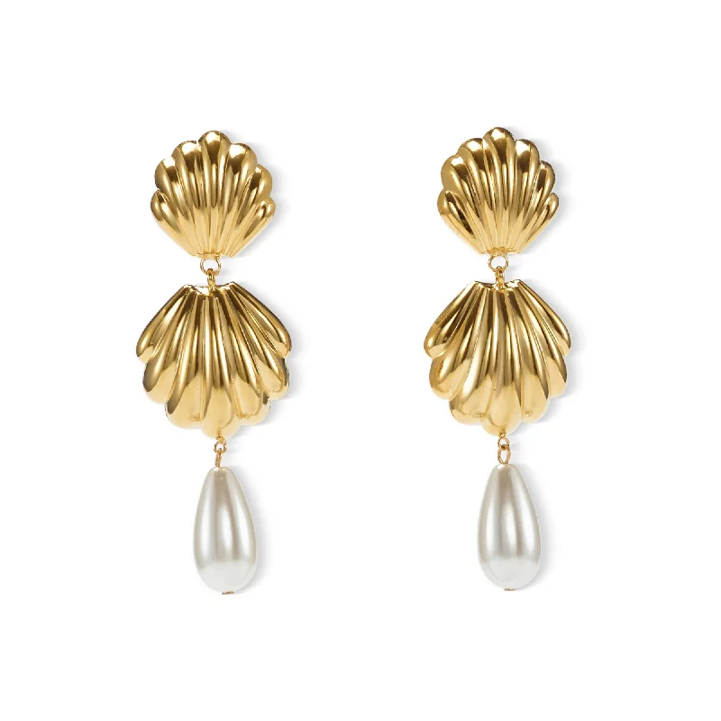 women's luxury earrings -Serena Pearl Earrings