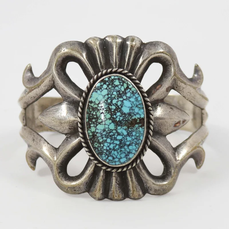 women's silver charm bracelets -1960s Number Eight Turquoise Cuff