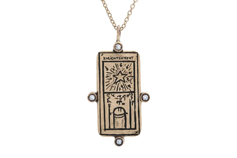 women's gold necklaces -Diamond Enlightenment Tarot Card Necklace