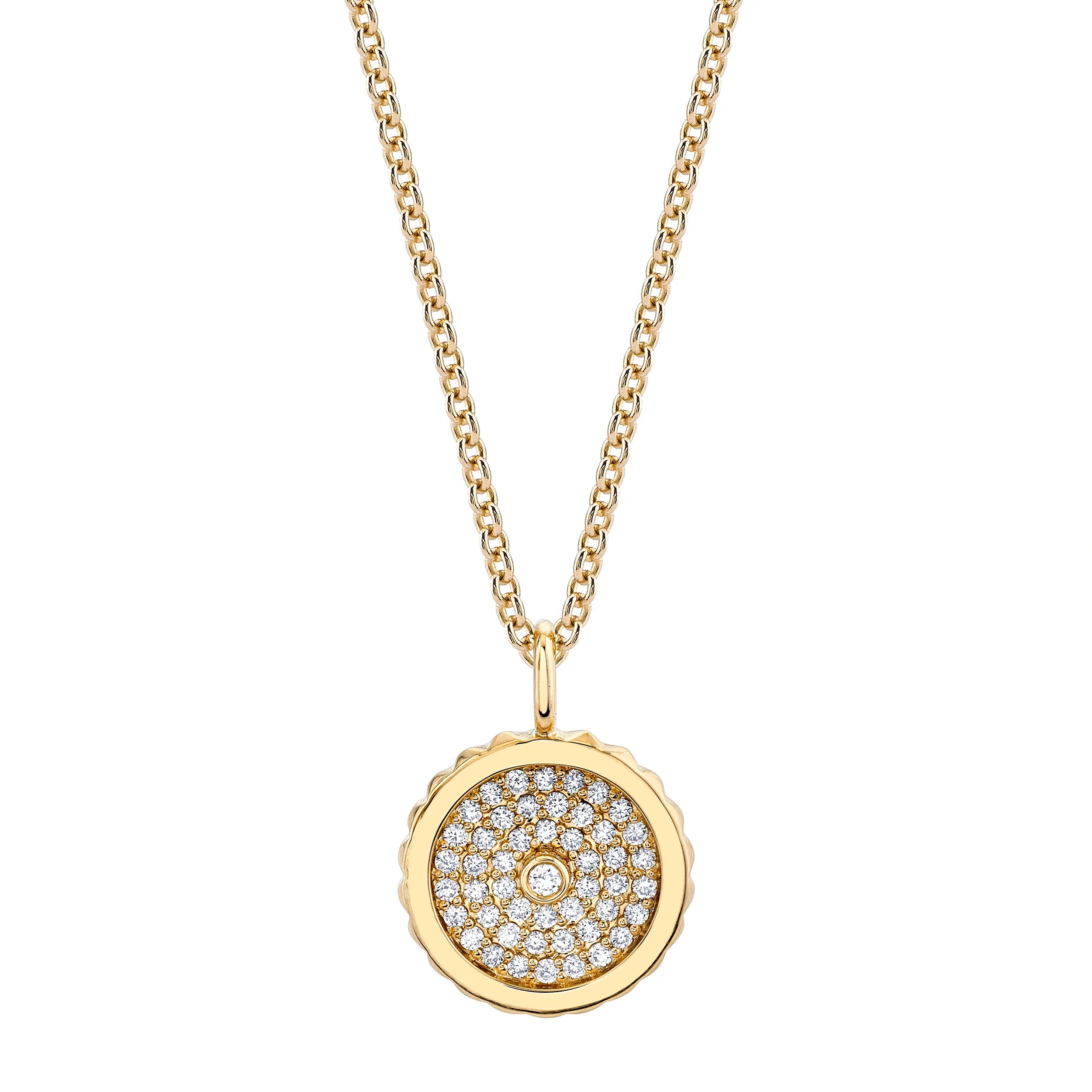 women's butterfly necklaces -Tetra Pavé Bezel Medallion