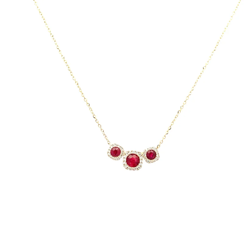 women's personalized necklaces -Yellow Gold Ruby Necklace