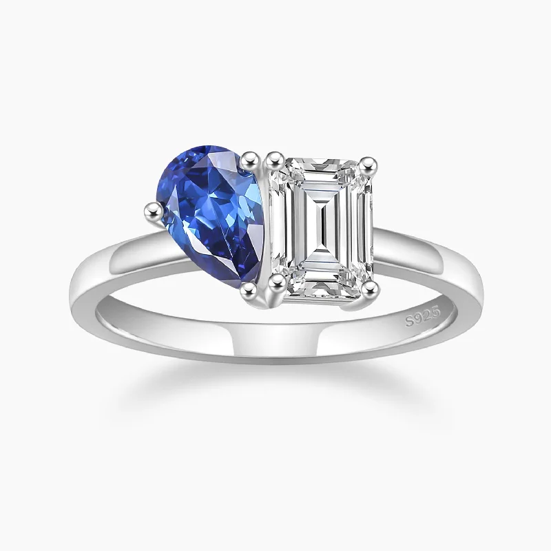 women's flower-shaped engagement rings -Toi et Moi Birthstone Ring