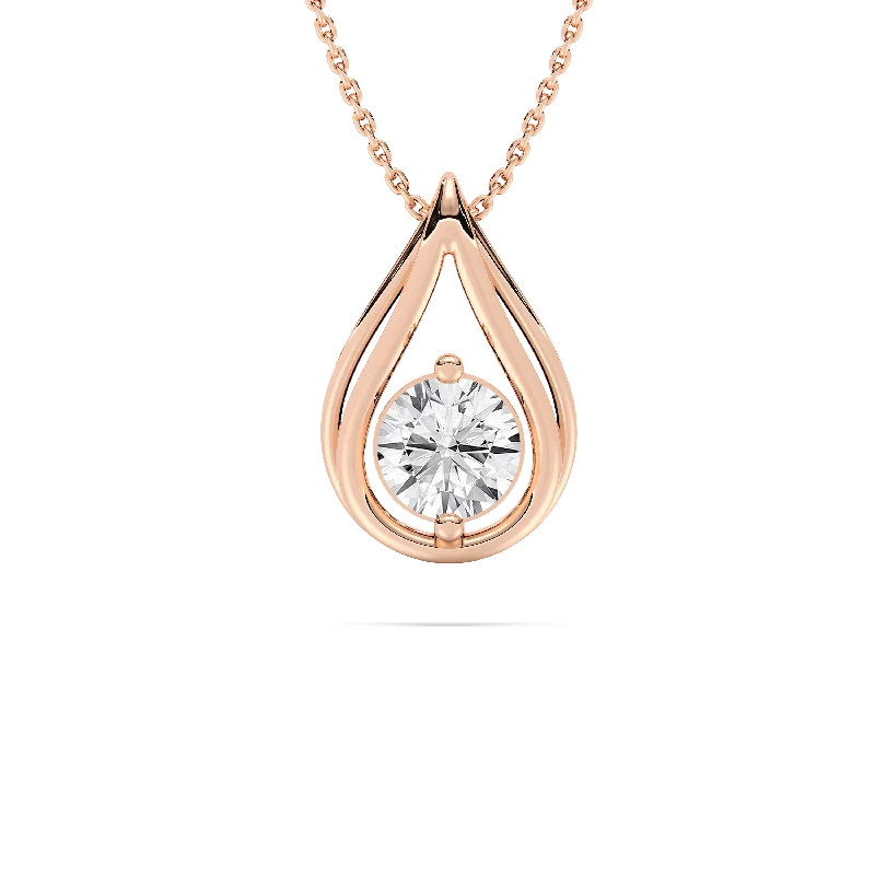 women's pearl necklaces -Teardrop Diamond Pendant Necklace