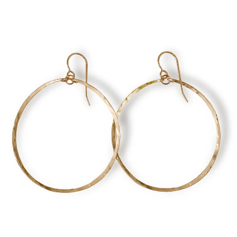 women's classic pearl stud earrings -Large Round Hoop Earrings