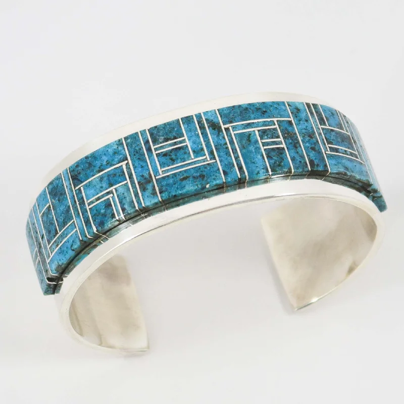 women's stacked bangles set -Kingman Turquoise Cuff