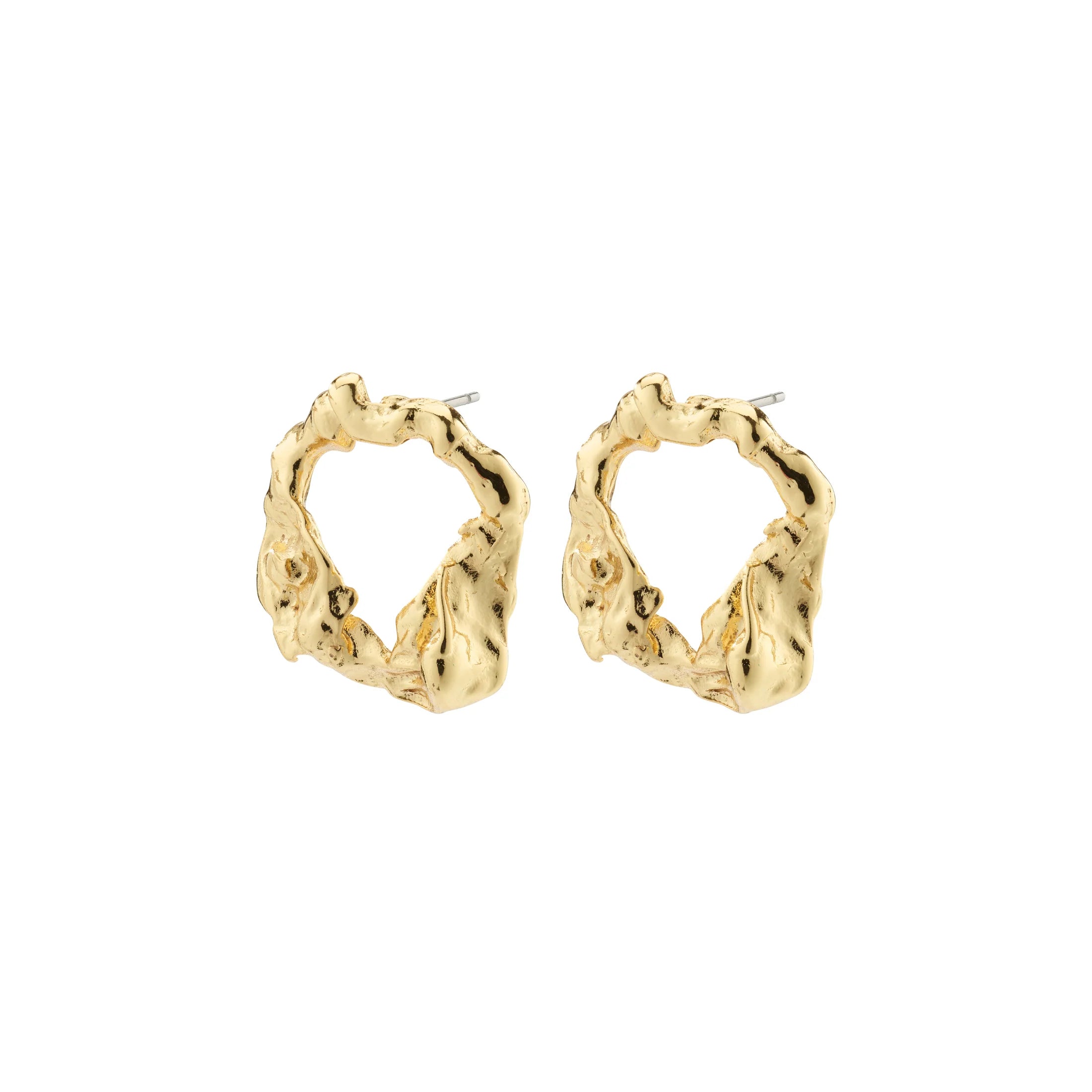 women's luxury gold earrings -Smile Gold Plated Earrings