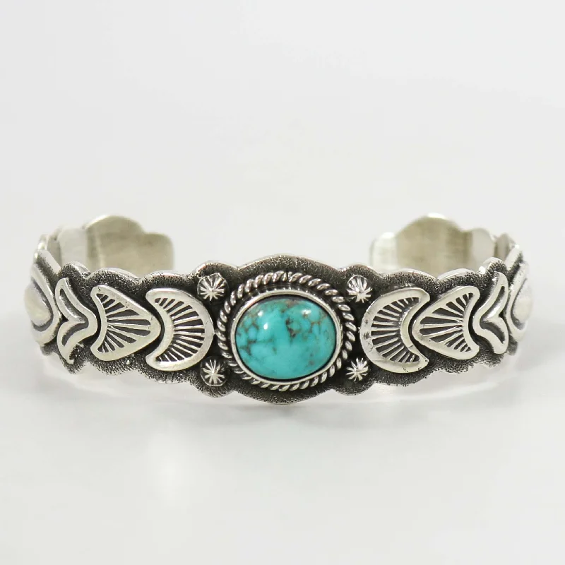 women's silver bangles set -Morenci Turquoise Cuff