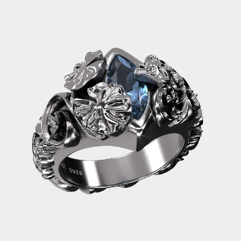 women's wedding rings -Nénuphar - Blue Ring