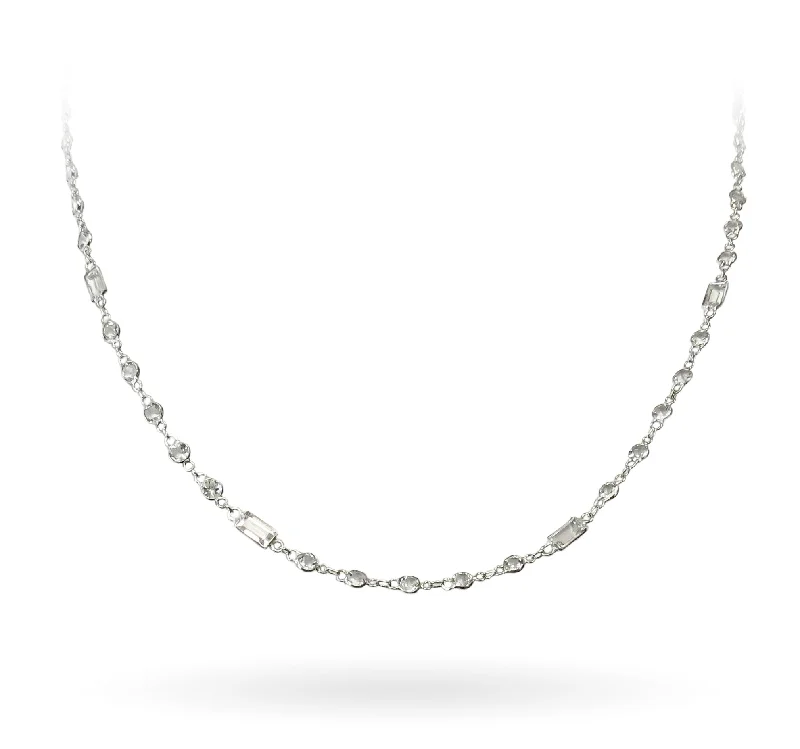 women's statement necklaces -White Topaz Necklace