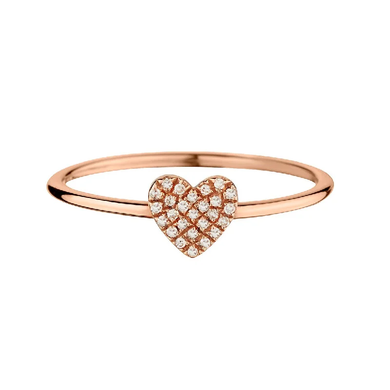 women's infinity rings -MINI DIAMOND HEART RING