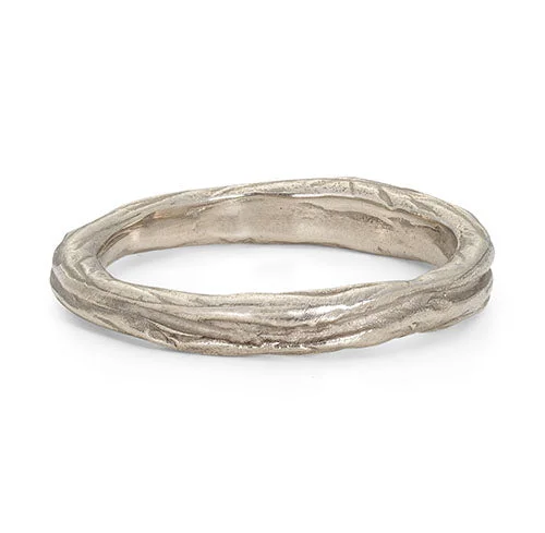 women's custom rings -Ripple Fine Ring 18ct White Gold