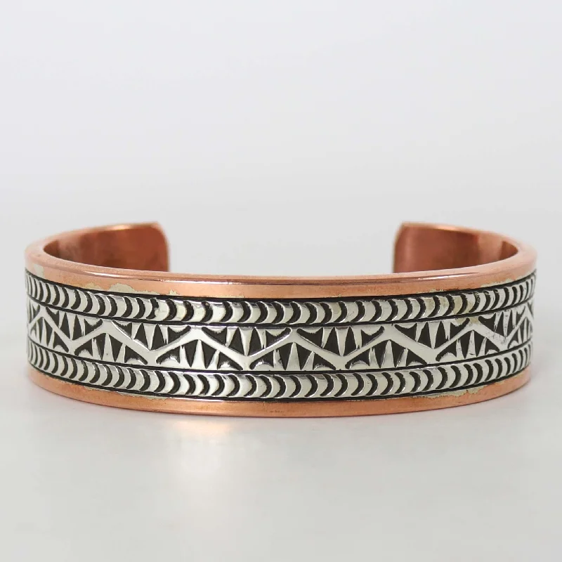 women's cuff bracelets -Copper and Silver Cuff