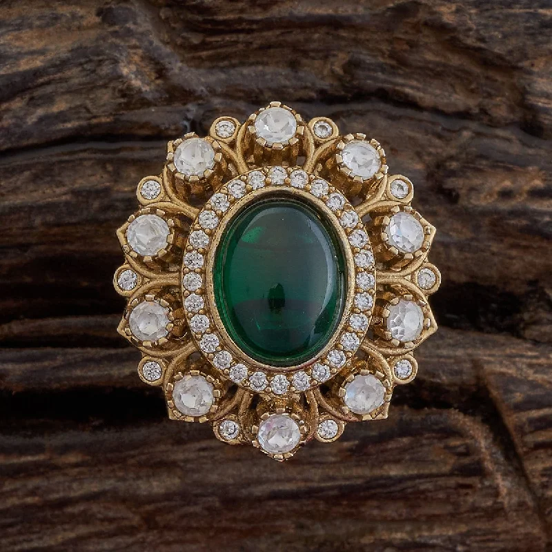 women's vintage-inspired rings -Kundan Finger Ring 173925