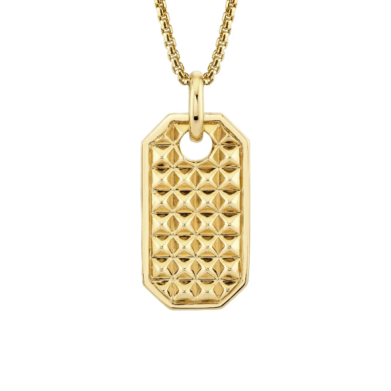 women's minimalist necklaces -Men's Tetra Dog Tag