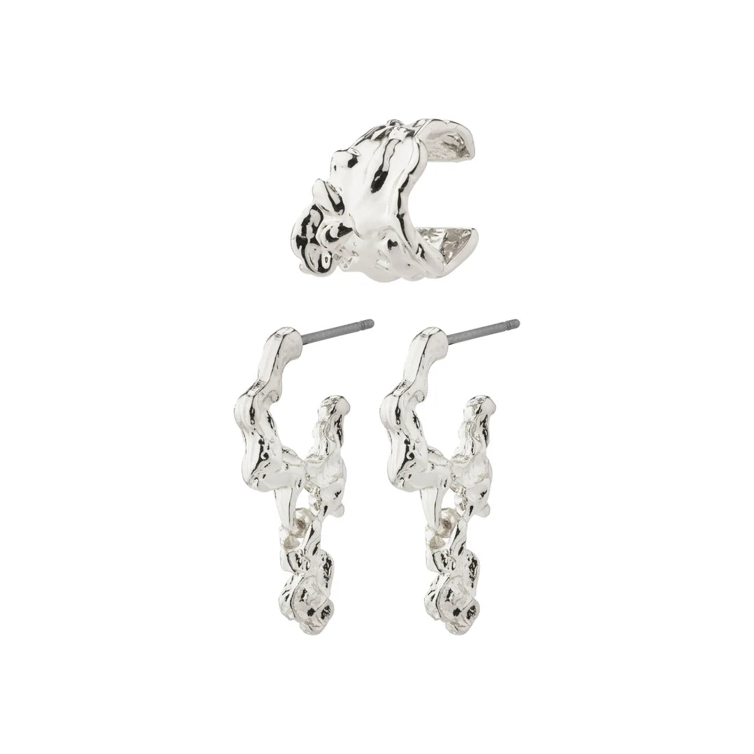 women's chic earrings -Rhythm Silver Plated Earring Set