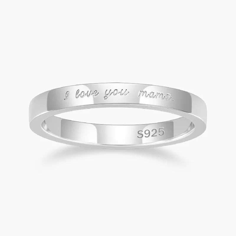 women's twisted gold rings -Dainty Engraved Message Ring | 2.5mm