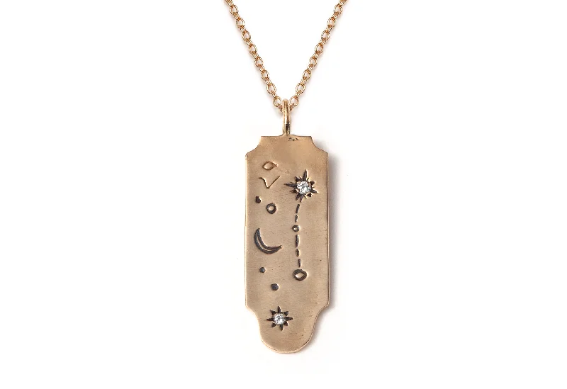 women's gold heart necklaces -Aries Written in the Stars Necklace