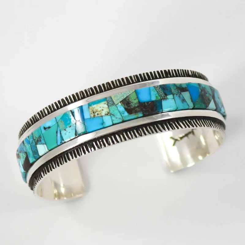 women's engraved bangles -Bisbee Turquoise Cuff