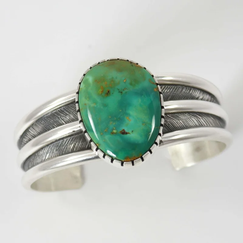 women's silver bangles -Turquoise Mountain Cuff