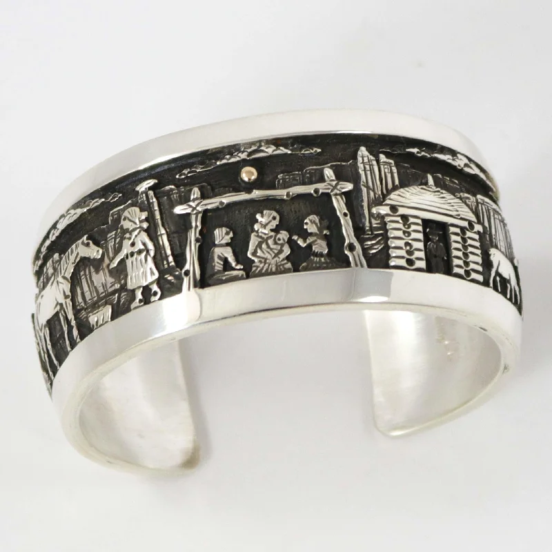 women's silver bracelets -Storyteller Cuff