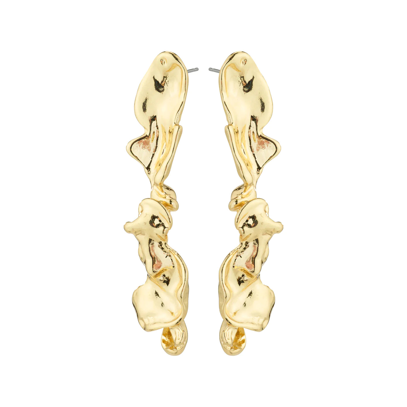 women's art-inspired earrings -Pulse Gold Plated Earrings