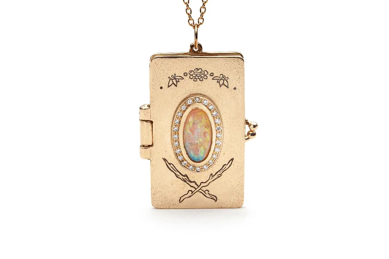 women's chunky necklaces -Woodland Cathedral Locket