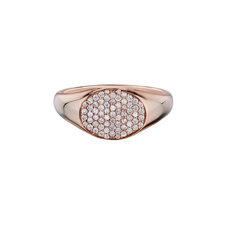 women's bold statement rings -DIAMOND SIGNET RING