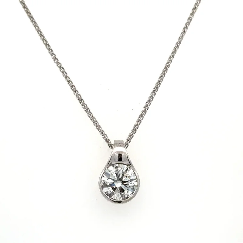 women's leather necklaces -Diamond Solitaire Necklace