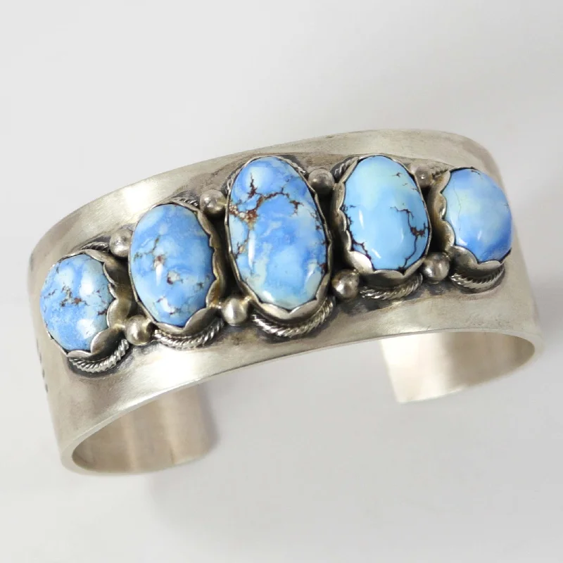 women's designer bracelets -Golden Hills Turquoise Cuff