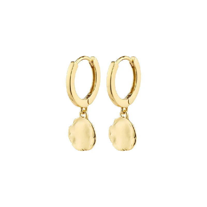 women's geometric drop earrings -Precious Gold Plated Hoops