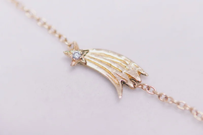 women's rose gold necklaces -Simple Shooting Star Necklace