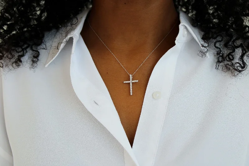 women's designer necklaces -In Every Season Diamond Cross Necklace