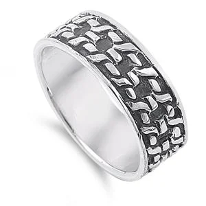 women's diamond eternity rings -Sterling Silver Barbed Wire Ring