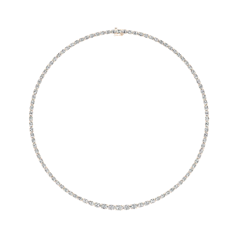 women's beaded necklaces -Oval East-West Diamond Tennis Necklace