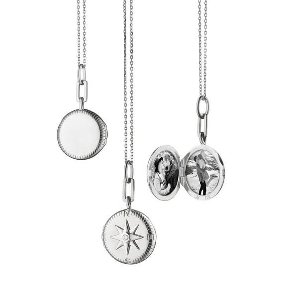 women's rustic style necklaces -"Adventure" Compass Locket Necklace