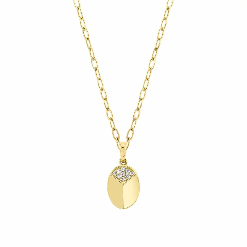 women's crystal pendant necklaces -Carve Pendant with Pavé