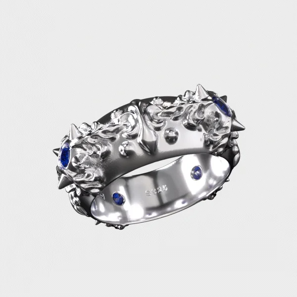 women's custom made rings -Sacred - Blue Ring