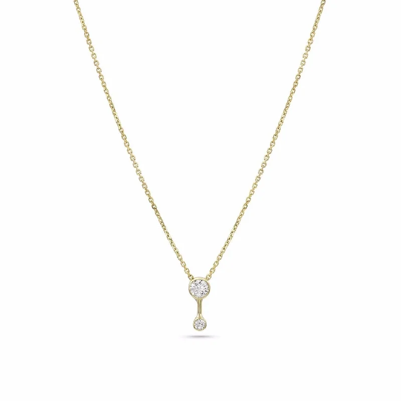 women's everyday necklaces -Duo Diamond Necklace