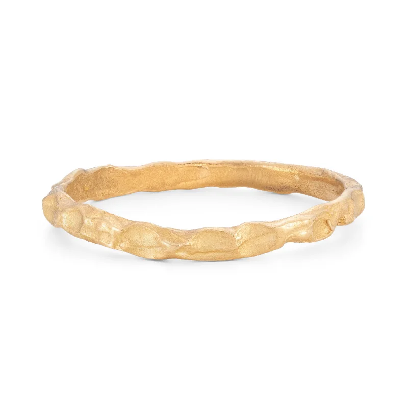 women's stackable rings -Cockle Skinny Ring 22ct Gold