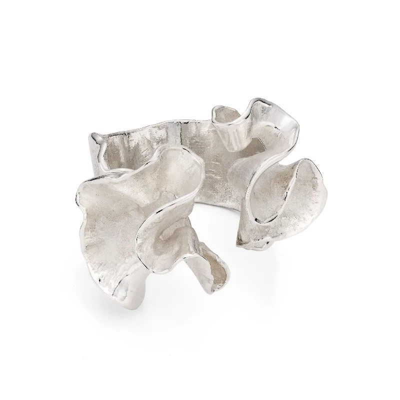 women's sterling silver fashion rings -Silver Kelp Ring