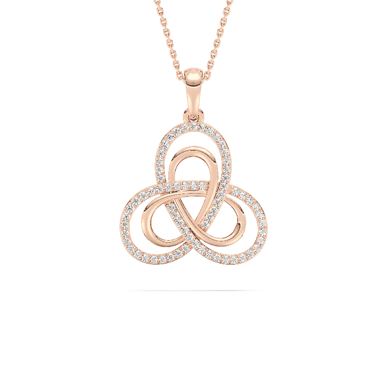 women's vintage necklaces -Infinity Diamond Knot Pendant Necklace