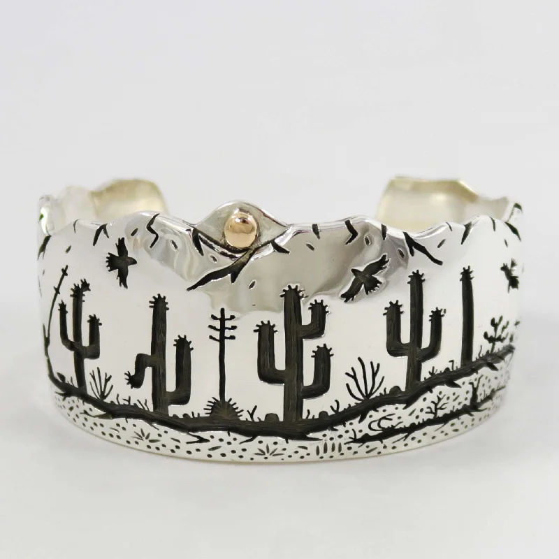 women's custom name bangles -Desert Scene Cuff