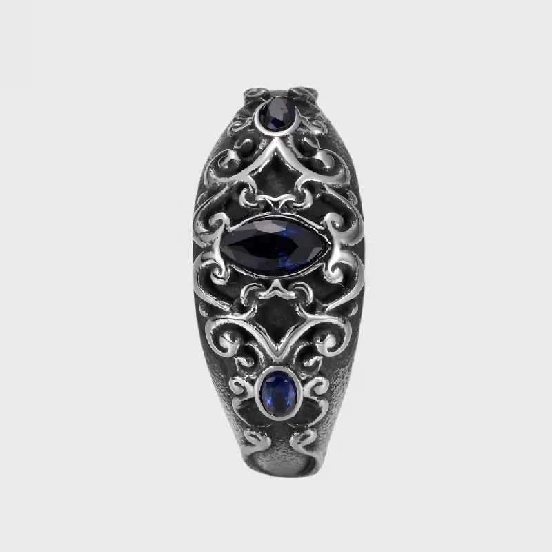 women's high-end rings -Chain to Memory - Blue Ring